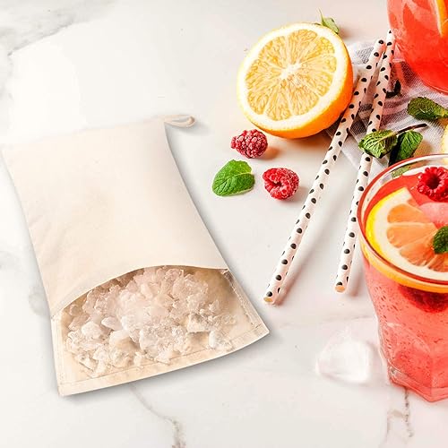 Miniatura 7 de Boao 2 bolsas de lona Lewis trituradoras de hielo reutilizables de 13.5 x 8.5 pulgadas, kit de barman profesional para el hogar, fiesta, bar, cocina