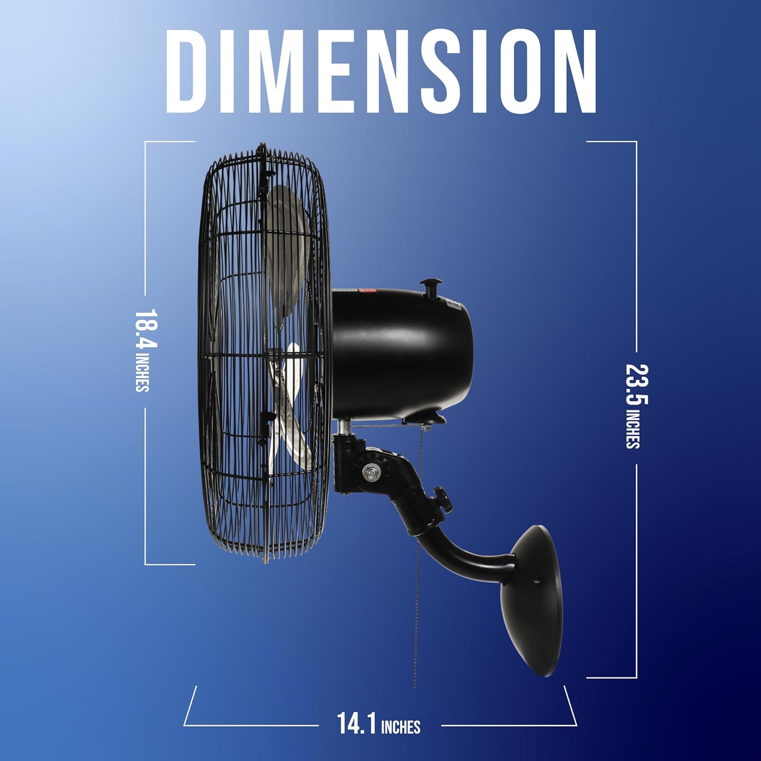 Tornado - 16 Inch Pro Series Oscillating Wall Mount Fan - High Velocity Heavy Duty Metal Wall Mount Fan for Industrial, Commercial, Residential, and Greenhouse Use - UL Safety Listed 16 Inch 1