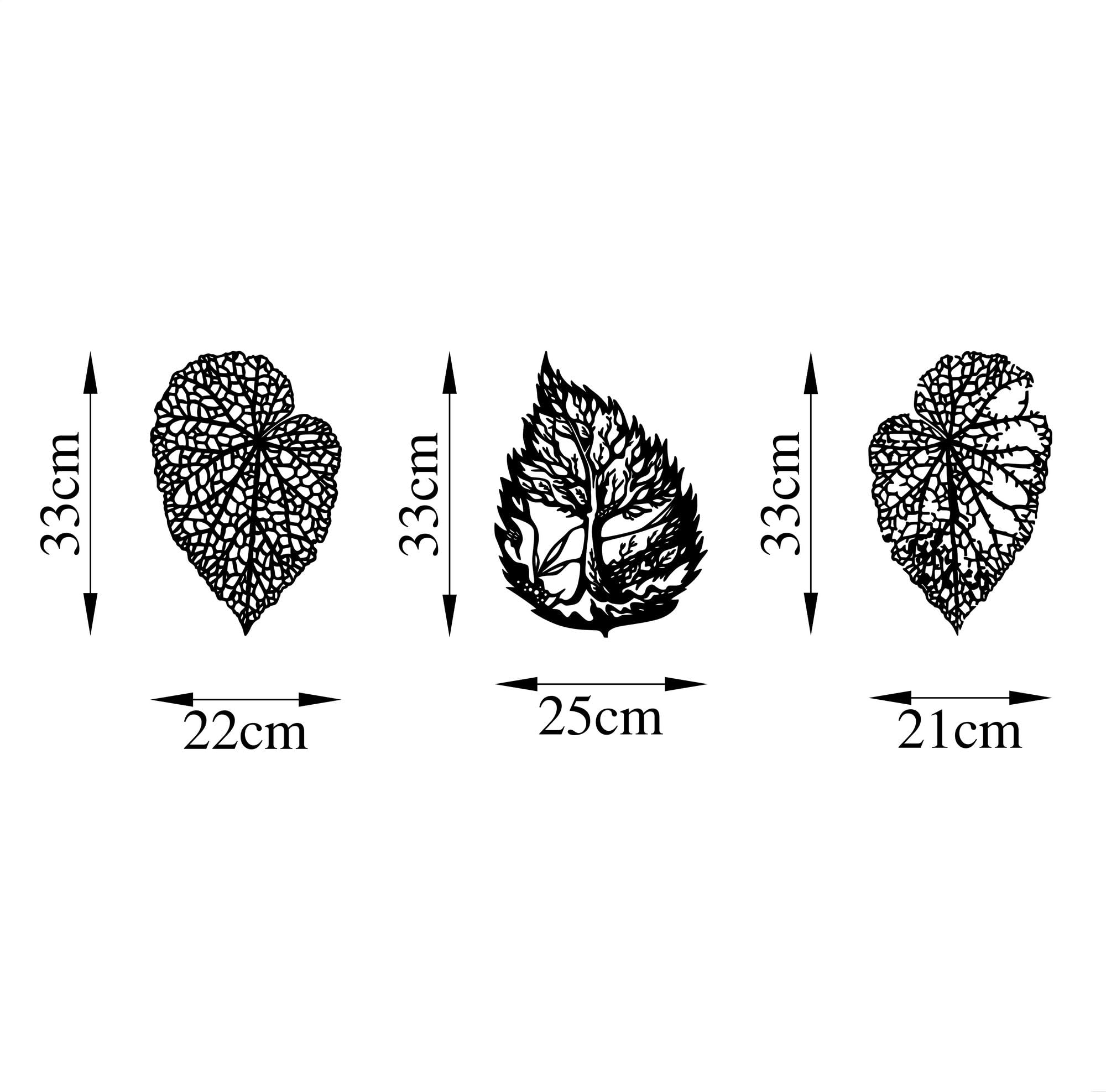 Stylish Black Decorative Metal Wall Accessory Set (3 Pieces), 100% Metal, 1.5 mm Thick - Image 2