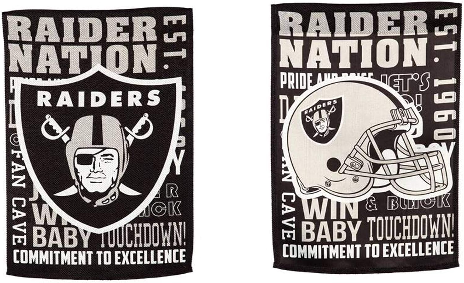 Las Vegas Raiders Premium Double Sided House Flag Banner, Fan Rules Style, 28x44 Inch, Display Pole Sold Separately
