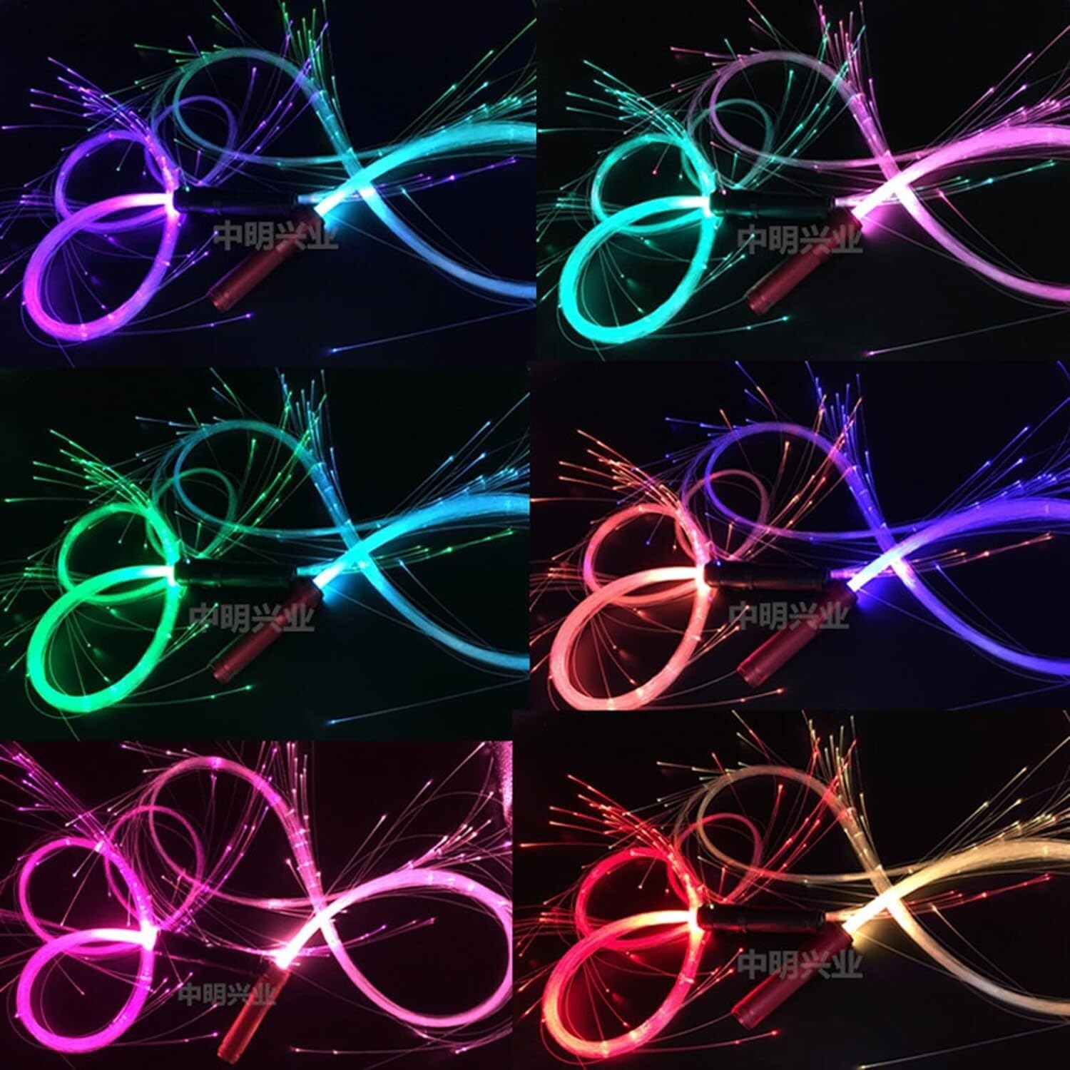 LNNW Frusta a fibra ottica Frusta in fibra ottica Frusta da ballo in fibra ottica a LED Modalità alimentata a batteria Illuminato super luminoso for festival di musica dance per spettacoli di feste