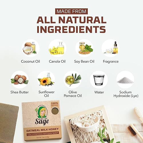Miniatura 3 de Age of Sage Jabón de barra natural para hombres  Juego de regalo de barras de jabón de baño veganas  Jabón artesanal hecho a mano con aceite