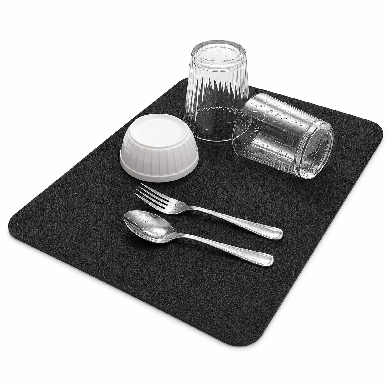 Dish Drying Mat for Kitchen 40x60 cm – Super Water Absorbent Quick Dry Mat with Anti-Slip Rubber Backing | Non-Slip Countertop Drying Pad for Utensils, Dishes, Coffee Station & Multi-Purpose Use-image-11