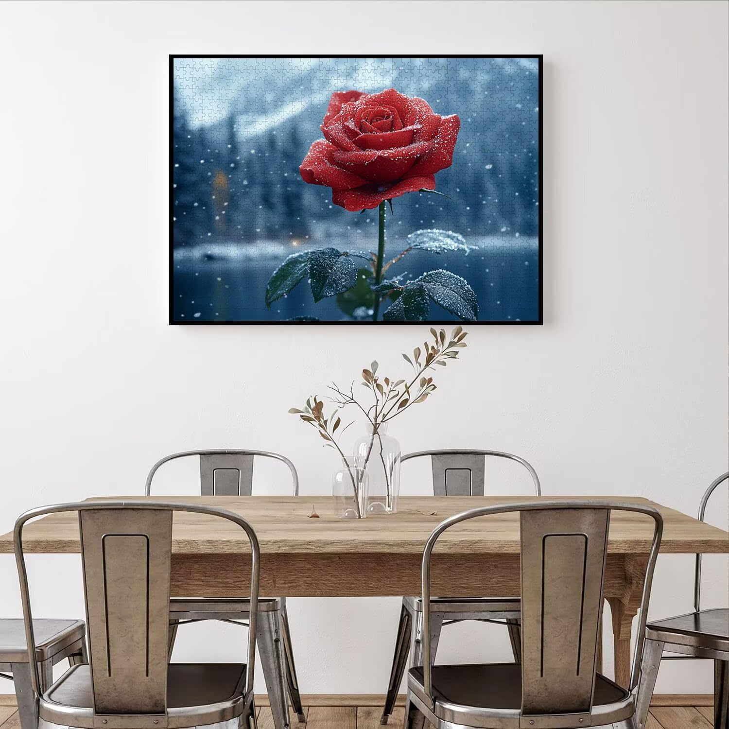 Puzzle 5000 Teile für Erwachsene, 3D Puzzle Rose Holzpuzzles, n-550 | Puzzlematte Schnee, Heimunterhaltung, Entspannung Meditationspuzzle, Impossible Klassische Jigsaw Puzzles, Home Decoration