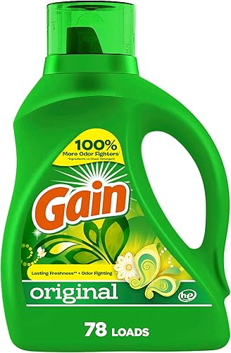 Gain + Aroma Boost Detergente líquido para ropa, aroma original, 78 cargas, 113 fl oz, compatible con HE