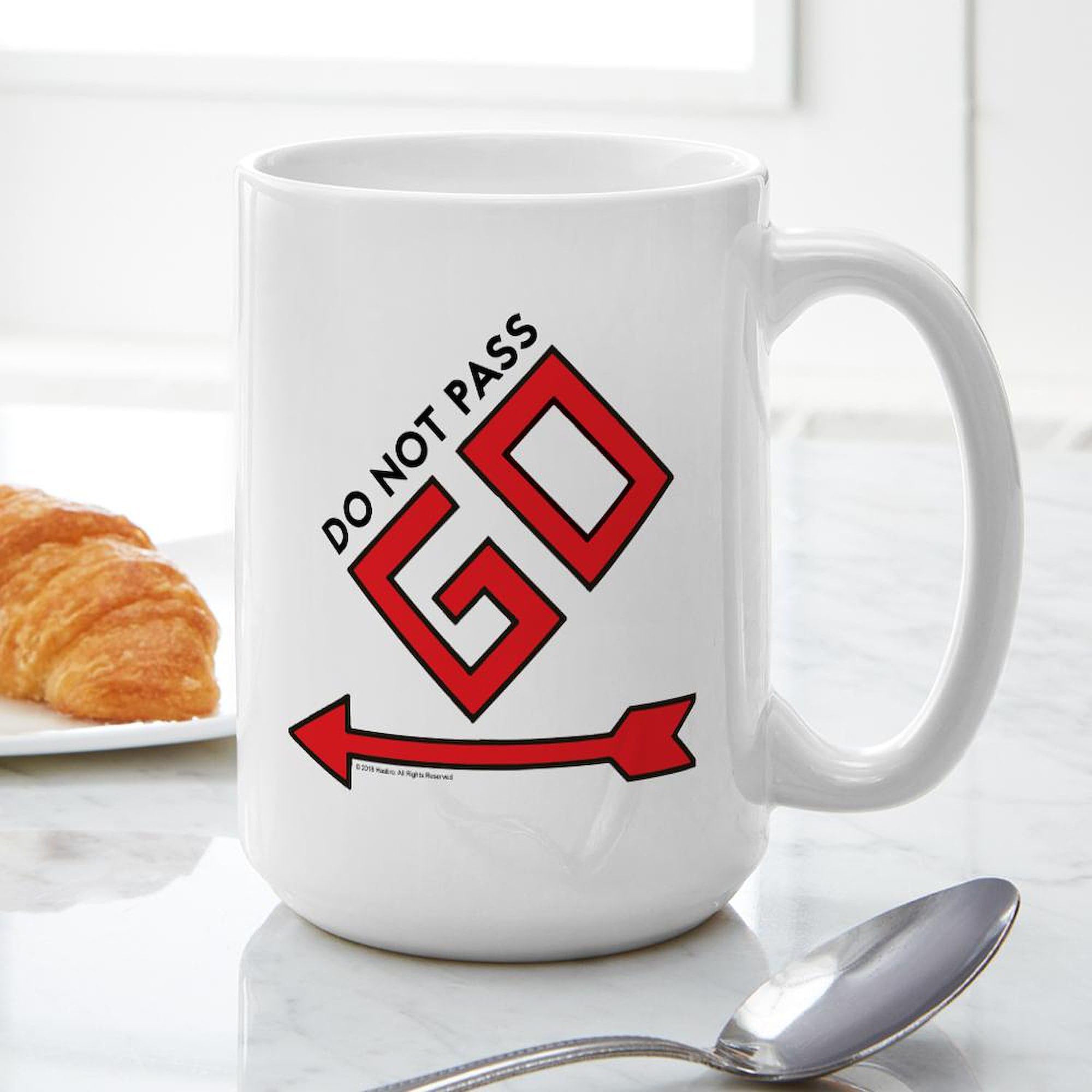 Amazon.com | CafePress Monopoly Do Not Pass Go 15 oz (444 ml) Ceramic Coffee  Mug: Coffee Cups & Mugs