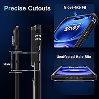 Vista 6 de DEERLAMN Funda para iPhone Air de 6.5 pulgadas con cubierta deslizante para cámara + protector de pantalla (2 paquetes), soporte de anillo giratorio