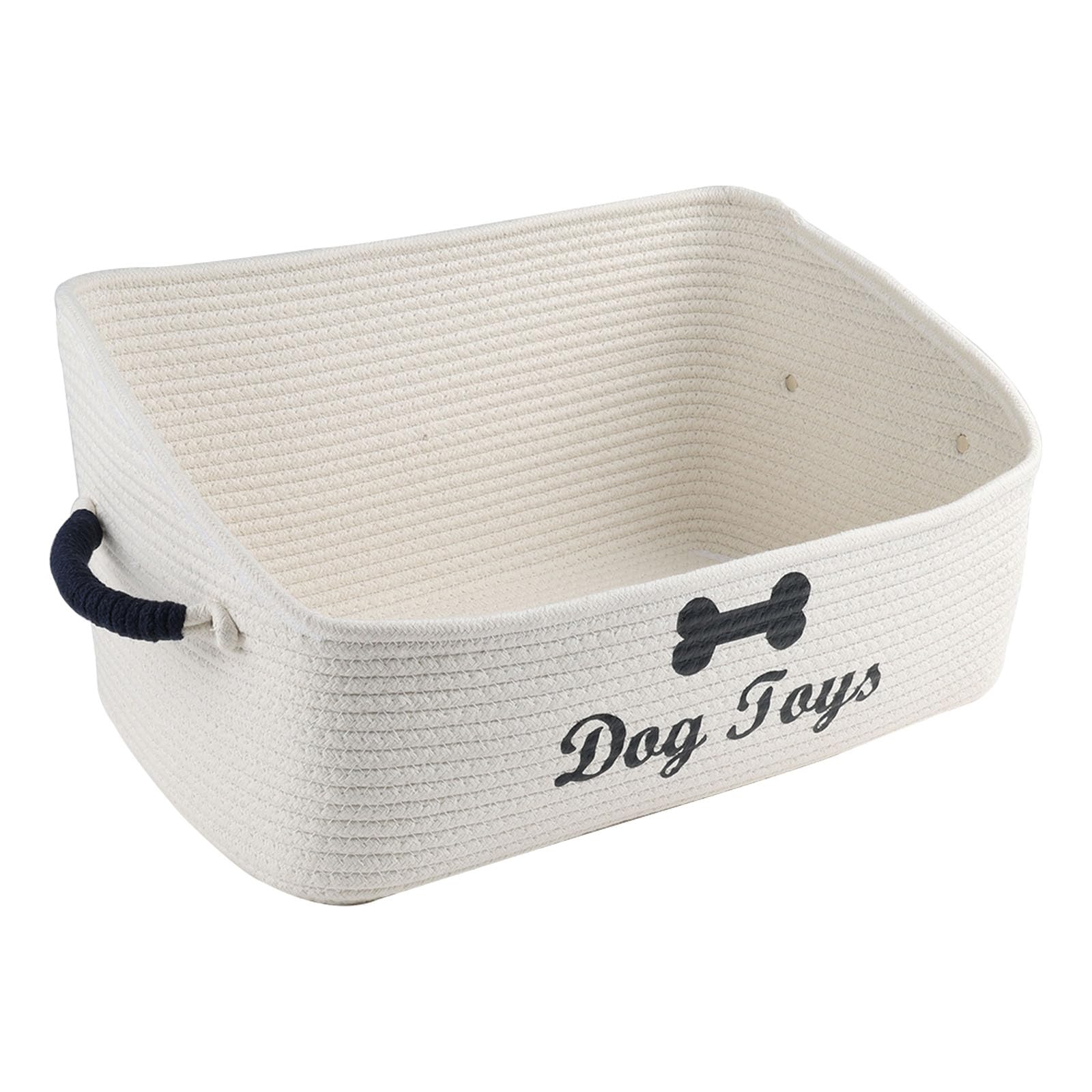 Morezi Cestino trapezoidale per animali domestici, adatto per cani e gatti, cuccioli, corda di cotone lavabile con manici, pieghevole, facile da spostare – Beige