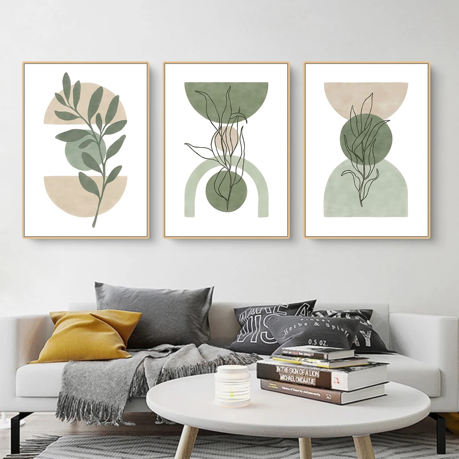 3er Premium Poster Set,Moderne Abstrakt Kunst Wandbilder,Ohne Rahmen  Kunstdruck Leinwandbild,Boho Deko Bilder Für Wohnzimmer Schlafzimmer  (21x30cm, image size:1601x1601