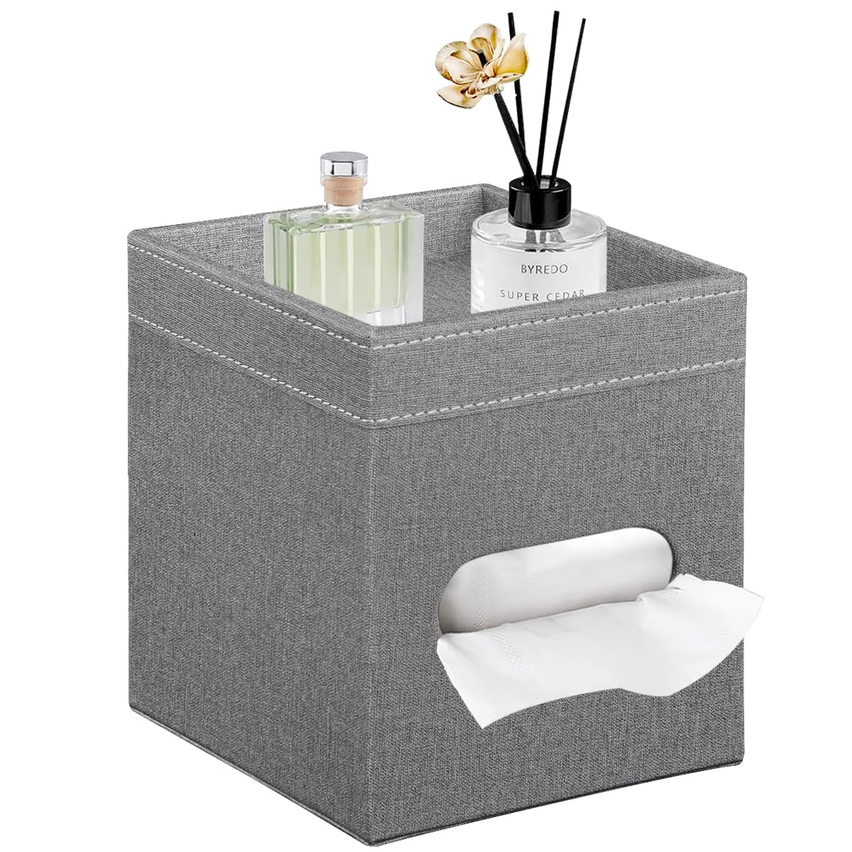 Boîte à mouchoirs moderne pour salle de bain et bureau avec rangement intégré