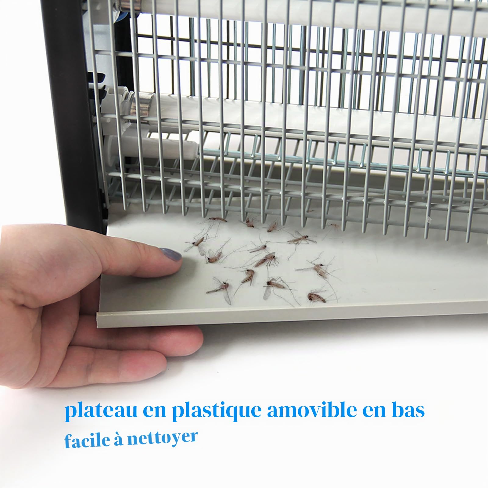 Lampe Anti Moustique, UV Tueur d'Insectes Électrique Tue Mouche Eléctrique Exterieur et intérieur, électrique Bug Zapper Efficace Portée 80 m² (Argenté)