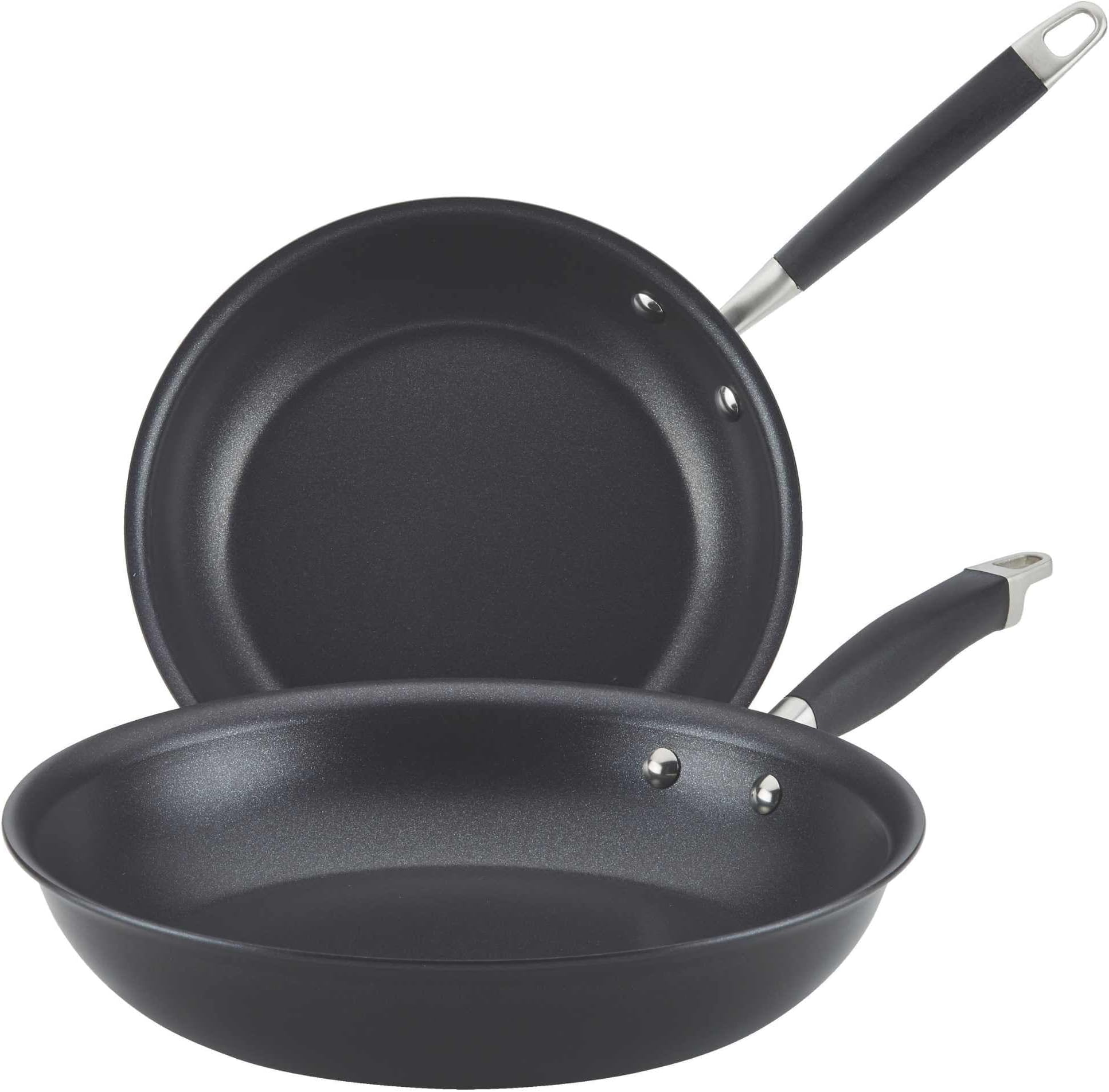 Anolon Advanced Home Hard-Anodized Nonstick Skillets (2 Piece Set- 10.25-Inch & 12.75-Inch, Onyx)