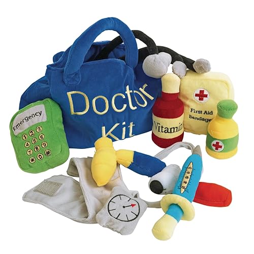 Miniatura 5 de Excellerations Kit médico de peluche para niños pequeños, 10 piezas, juguetes educativos, juguete para niños, regalo (artículo # PLUSHRX)