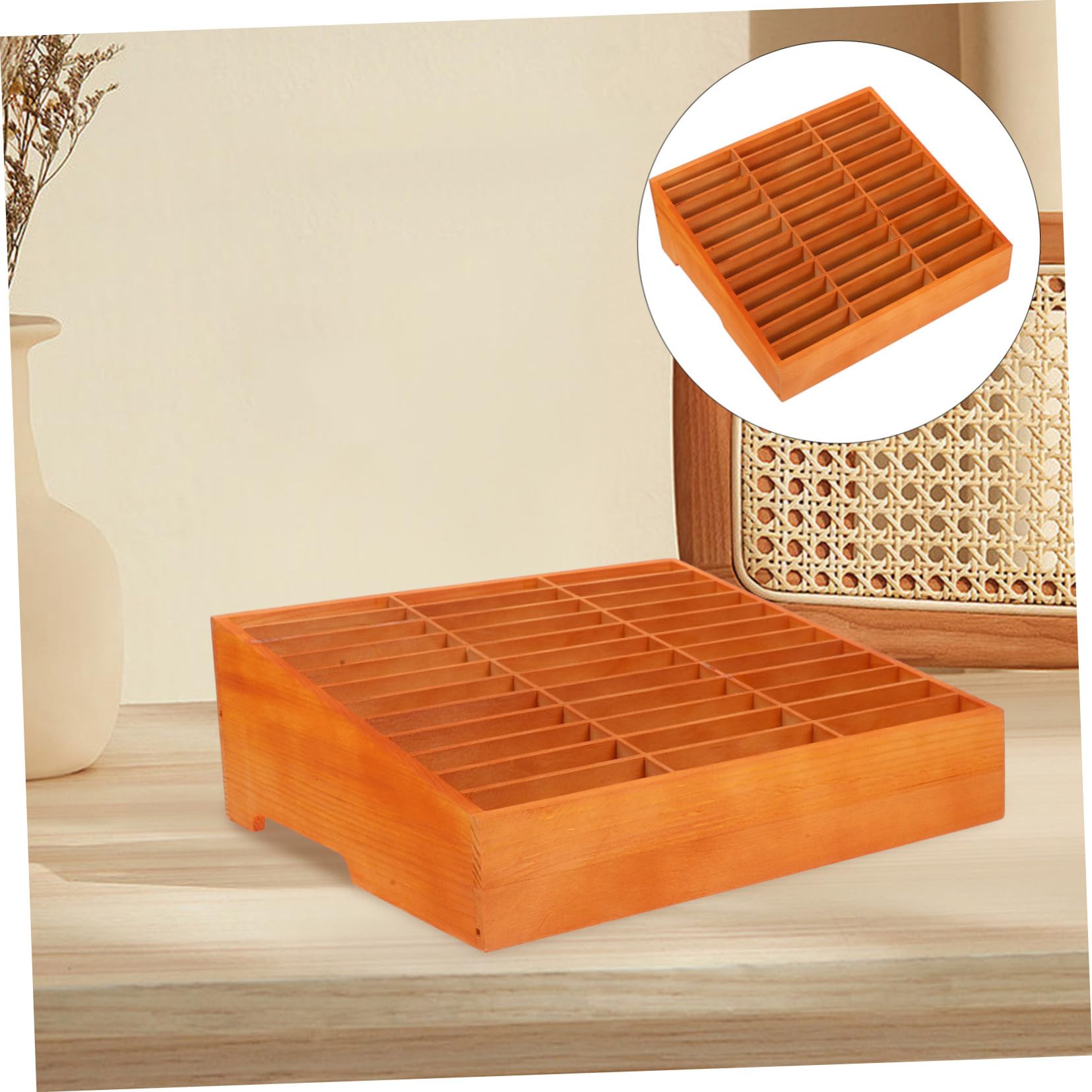 Set di organizer da scrivania in bambù con 2 scatole portaoggetti per telefoni cellulari, organizer per cassetti, portapenne, libri, accessori da scrivania per ufficio e auto.
