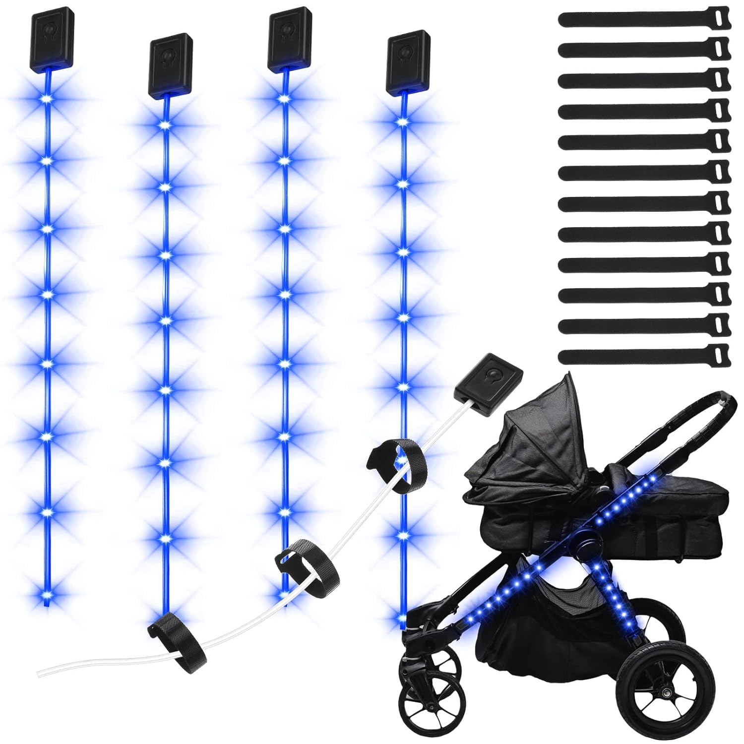 4 Sets Stroller Lights for Night, LED Lights for Baby
