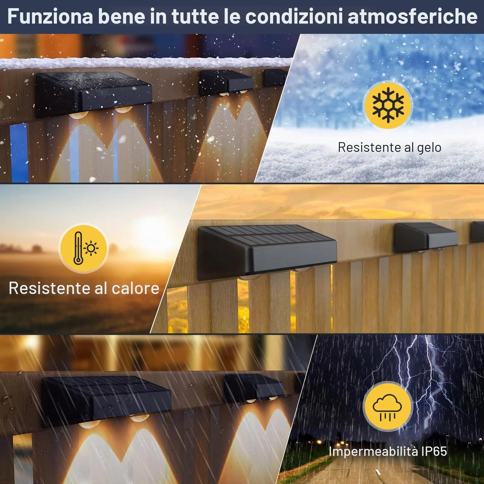 Luci Solari Esterno Giardino 8 Pezzi,IP65 Impermeabili,Lampada Solare da Parete,11 Modalità,Luce Solare Da Giardino,Auto On/off,Luci Solari Per Recinzione, Cortile, Scale