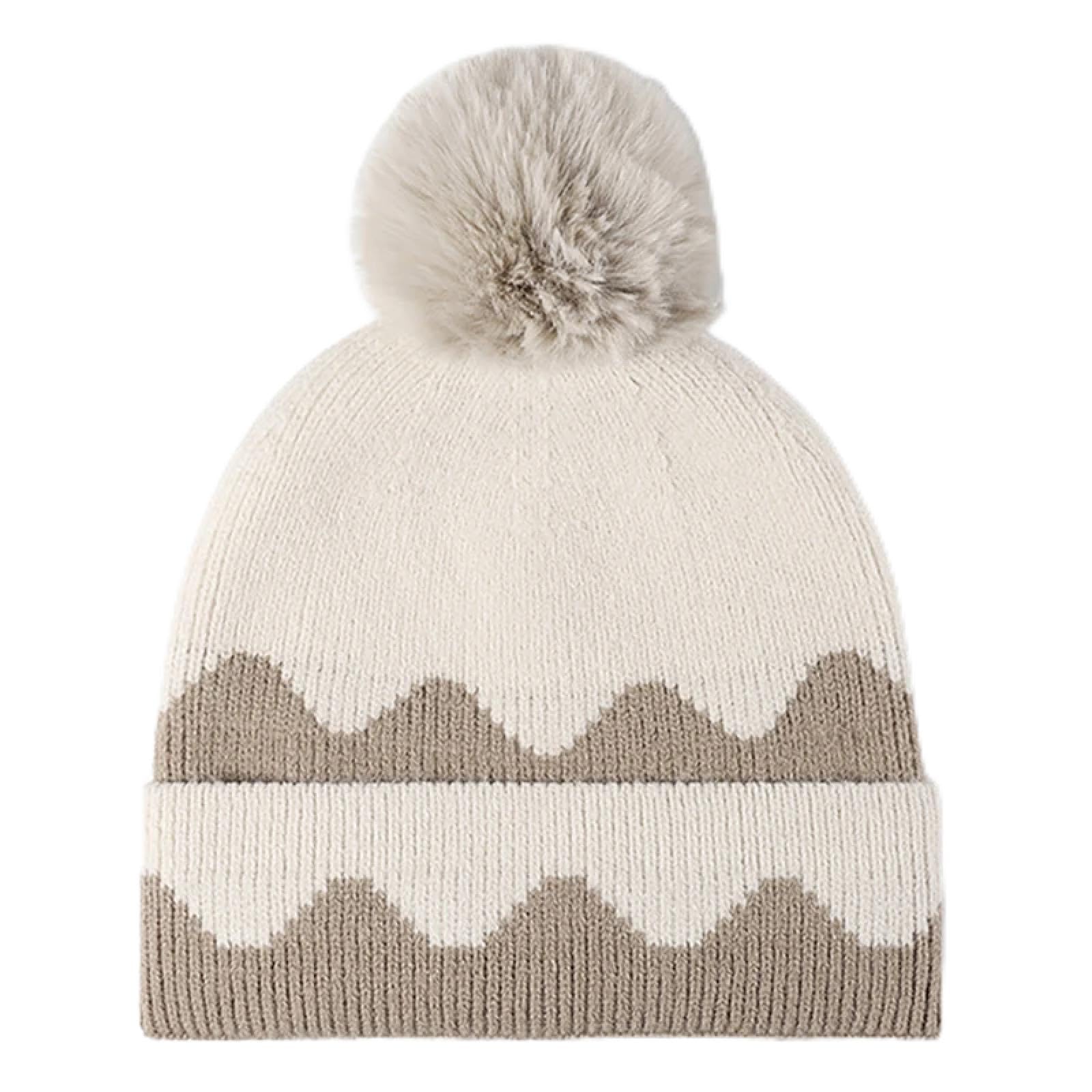 Casquettes Bonnets Chapeaux Bonnet Tricoté Bonnet Chapeau Bonnet Tricoté Chaud d'hiver pour Femme, Bonnet À Pompon, Chapeau À Boule, Bonnet À La Mode, Bonnet À Pull