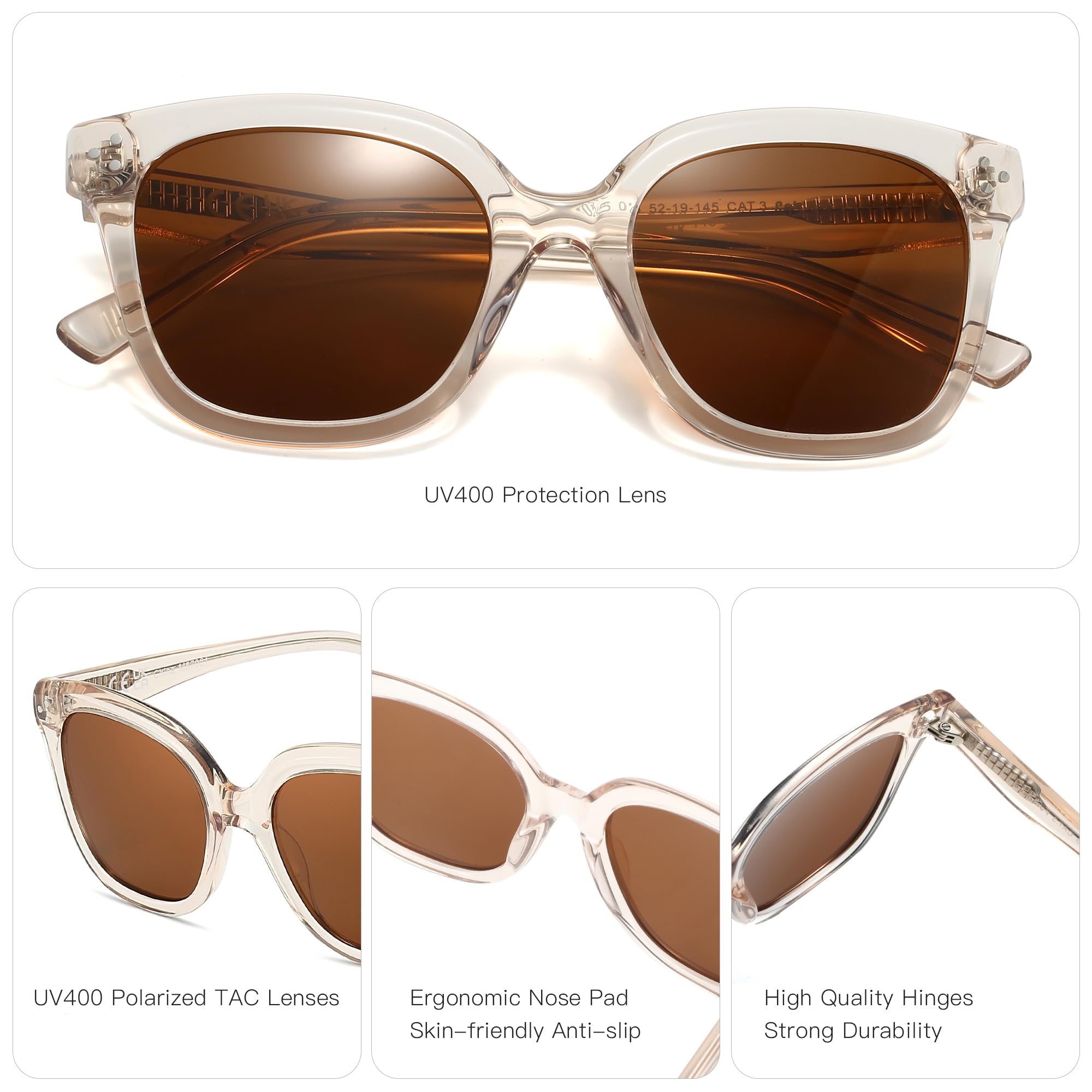 Gafas de sol polarizadas con protección UV400 para mujer y hombre.