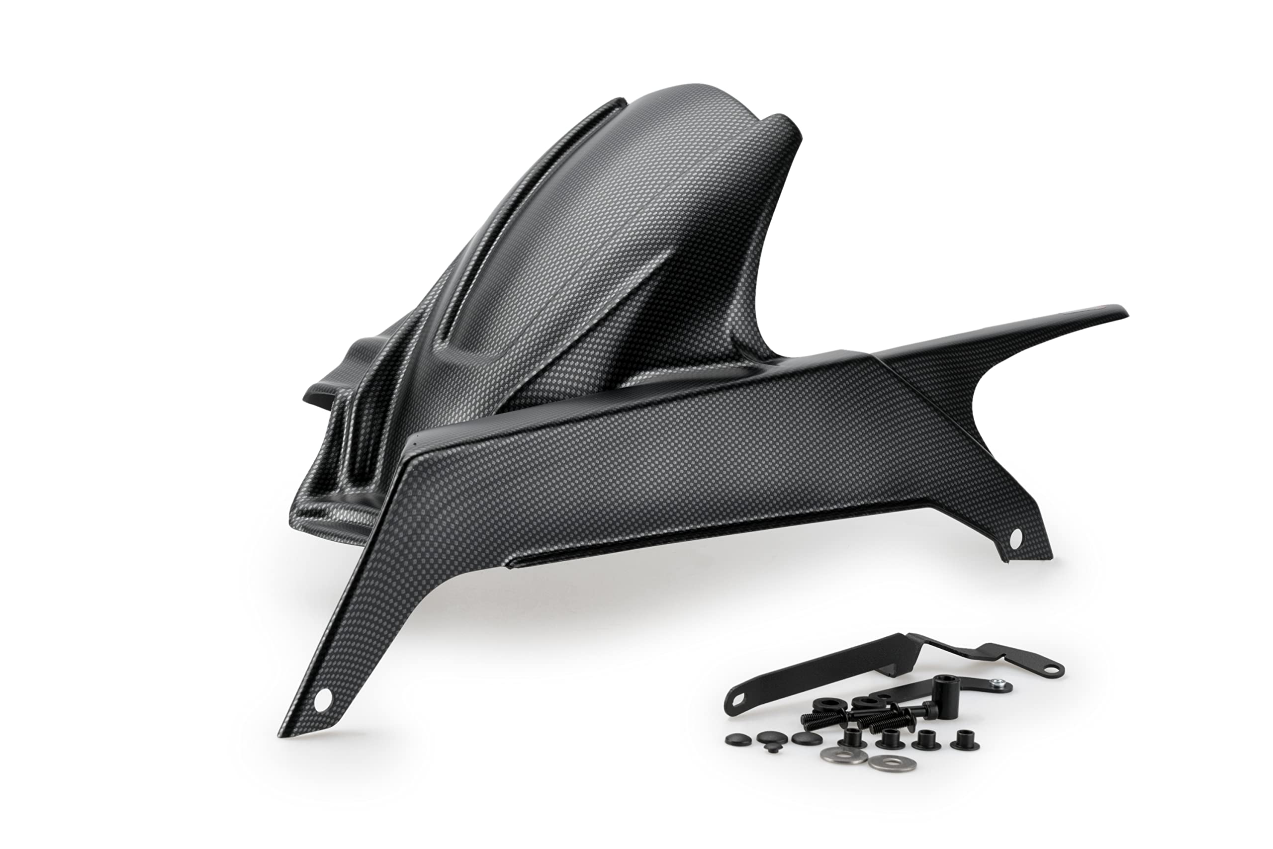 Puig 3866C Parafango posteriore in ABS ad alta resistenza con copricatena integrato che migliora la protezione e riduce gli schizzi, Carbonio