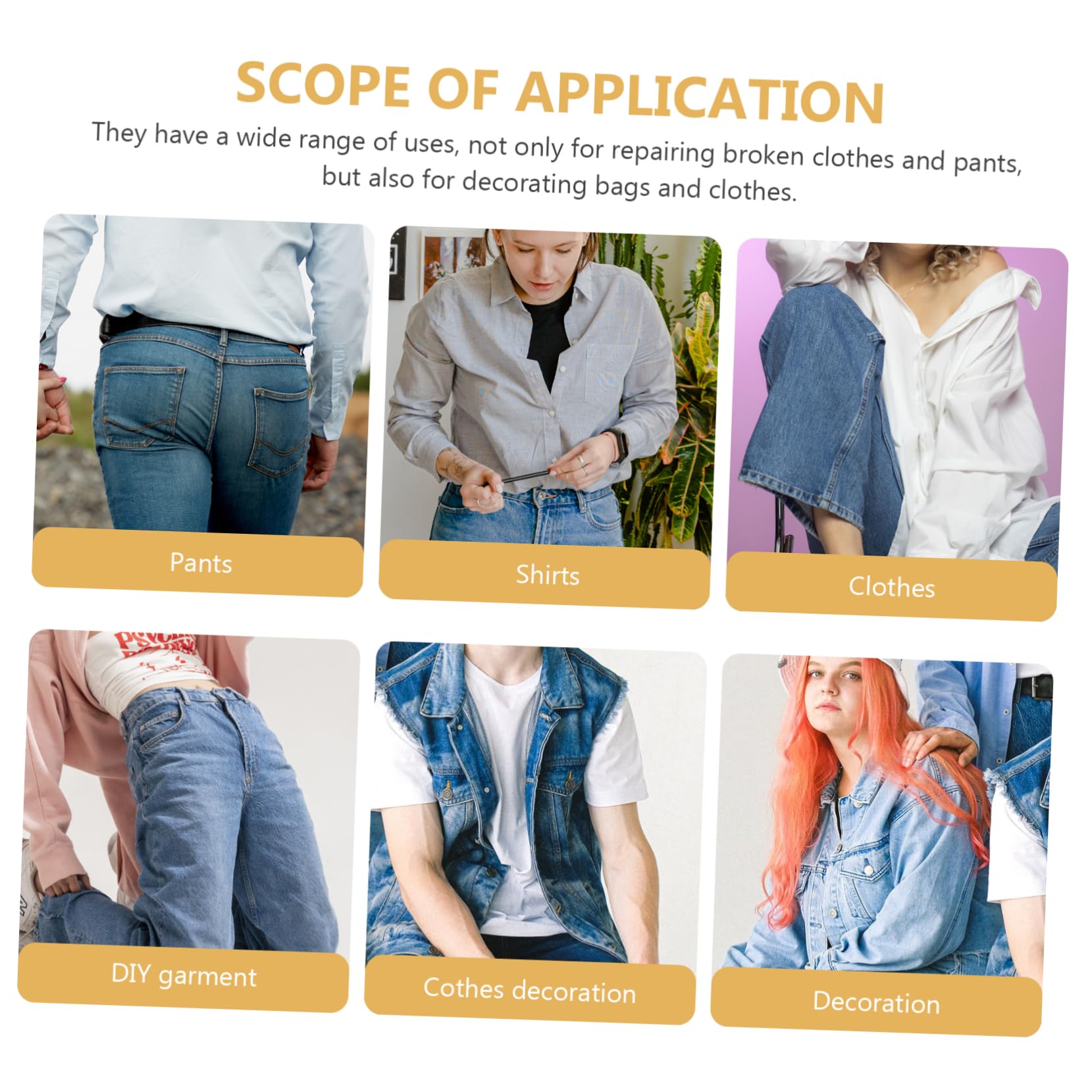 Operitacx 8sets Toppe Per Abbigliamento Patches Termoadesivi Per Jeans Camicie e Accessori Per Decorazioni e Riparazioni
