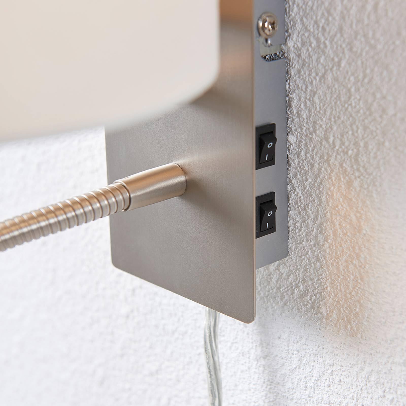 Lindby Wandleuchte, Wandlampe Innen Florens (Modern) in Alu aus Textil (1 flammig E14) - Wandleuchten Wandstrahler Wandbeleuchtung Schlafzimmer/Wohnzimmer Wohnzimmerleuchte