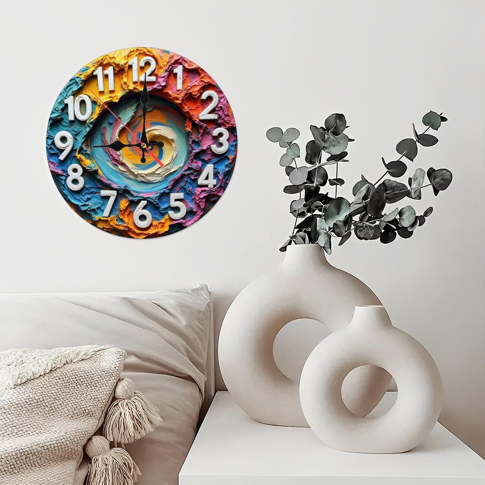 Amazon.com: Whirlpool Textured Wall Clock Colorful Swirl Home