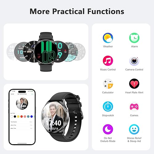 Miniatura 6 de Blackview Smart Watch for Women Men (Make/Answer Calls),1.43''AMOLED Touchscreen Fitness Tracker with 100+ Sports Modes, Heart Rate/SpO2/Sleep