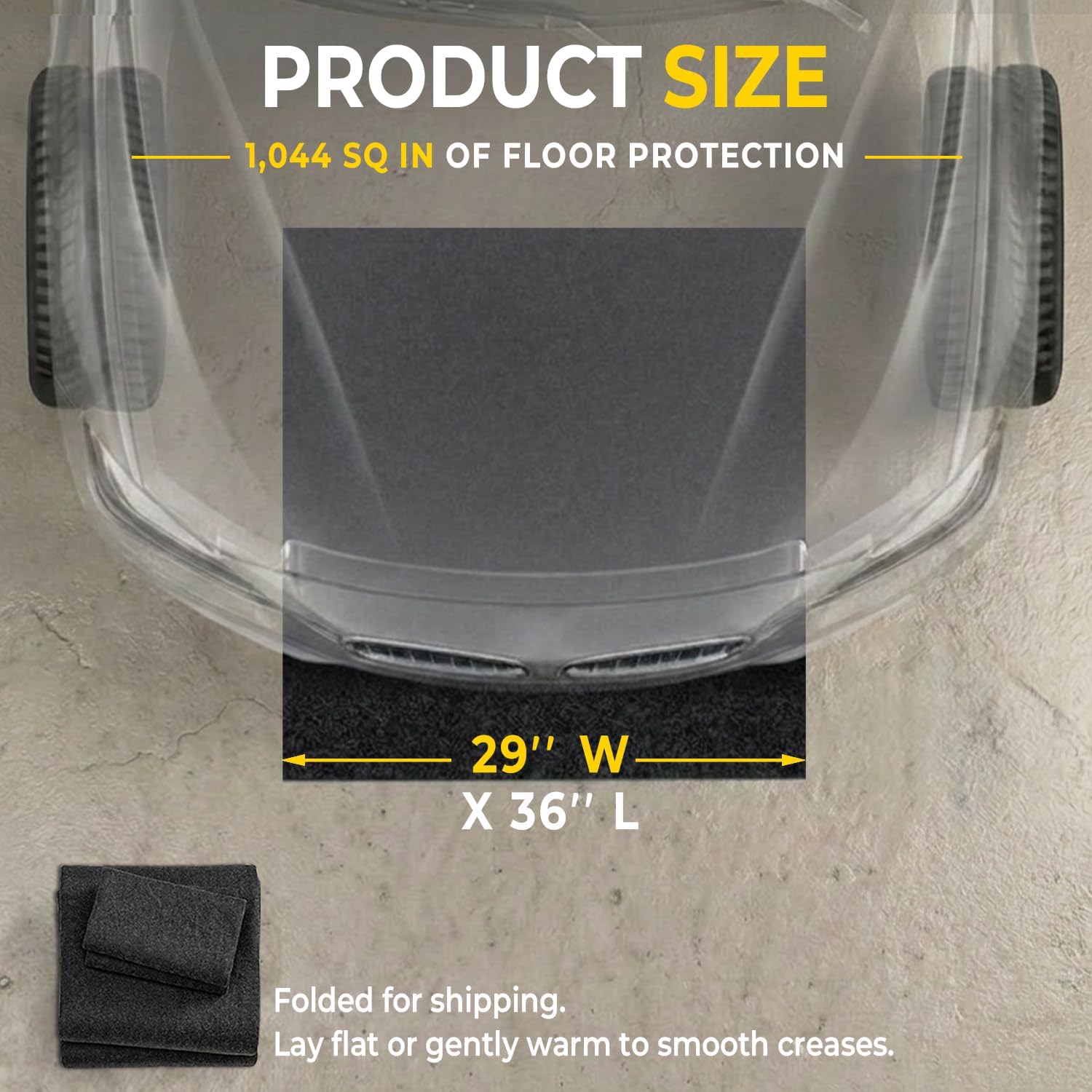 GOLENER Oil Spill Mat - Garage Floor Mat, Absorbent Oil Pad, Premium Maintenance Mat, Waterproof, Contain Liquid, Protect Garage Surface from Spill & Stain, Reusable, Washable, Durable, Black, 29”x36”