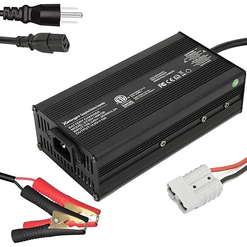 12V 10A Lifepo4 Battery Charger for 4S 12.8V 12V Deep Cycle Battery, Fast Charger 14.6V Lifepo4 Lithium Battery Charger for Car RV Motorcycle Marine Boat