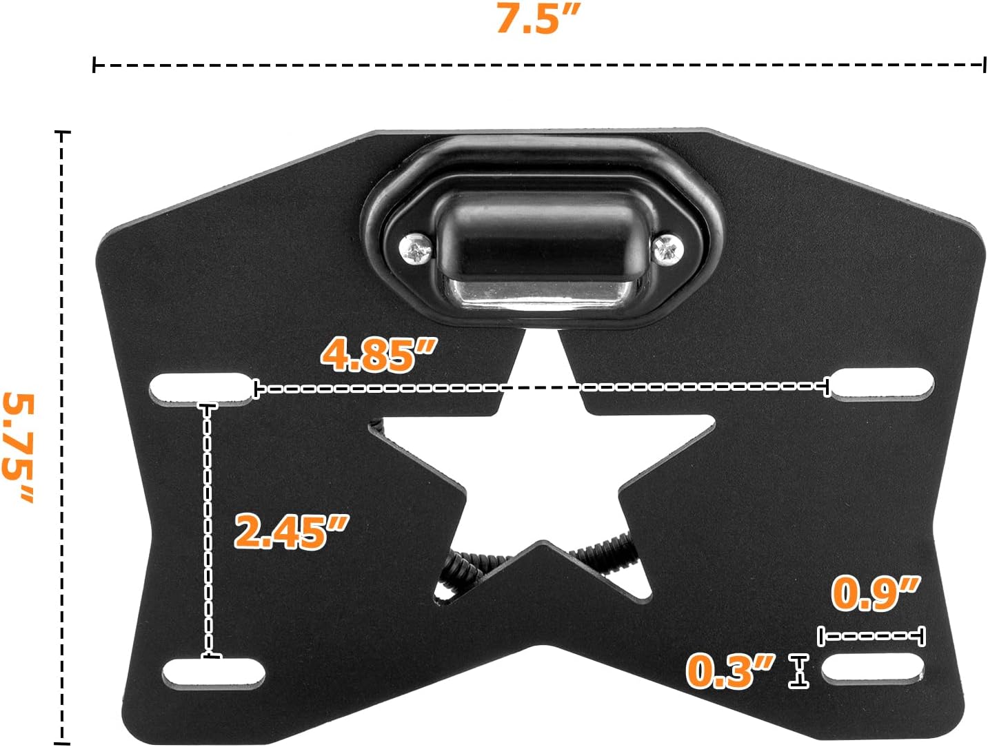 WeiSen UTV License Plate Bracket with LED Light, Universal License Plate Holder Frame Kit Compatible with Polaris RZR Maverick X3 Teryx Pioneer Mule