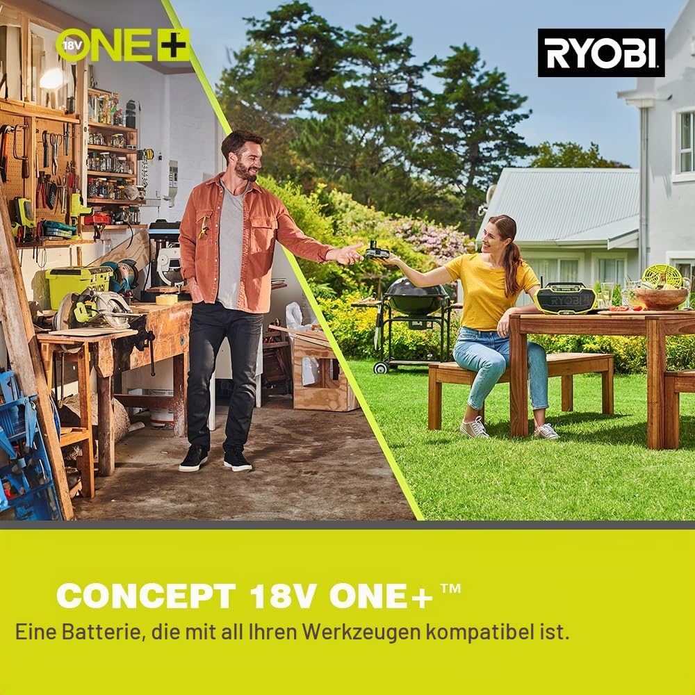 RYOBI 18 V ONE+ 2 in 1 Akku-Wechselrichter RY18BI150B-0 (2. Gen., Solarmodulkompatibel, 150 Watt, ohne Akku und Ladegerät)