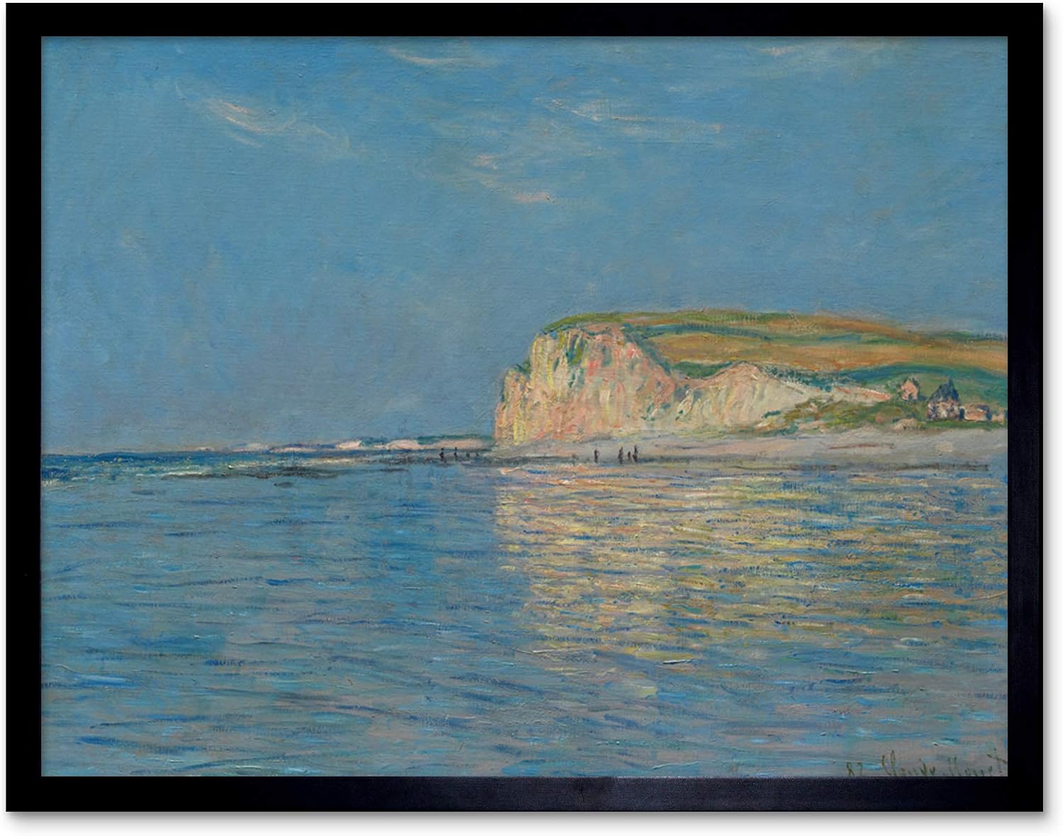 Artery8 Monet Low Tide Pourville Dieppe Art Print Framed Poster Wall Decor 12x16 inch