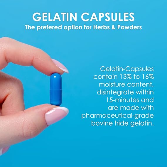 Capsuline Size 1 Empty Gelatin Capsules, Clear - 1000 Count | Gluten Free, Kosher, Non-GMO Certified | Pure Bovine Pill Caps for DIY Supplement Filling