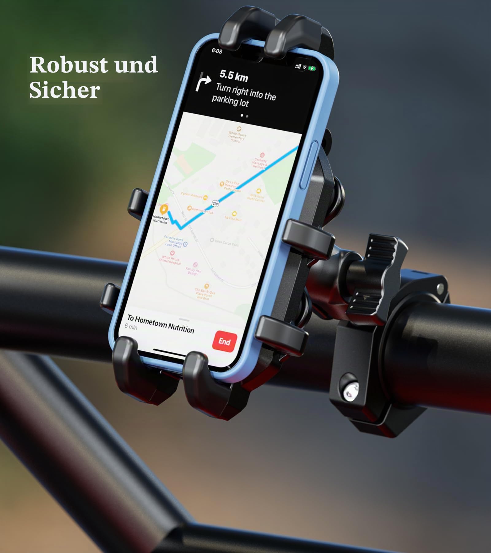 BRCOVAN UTV Handyhalterung mit Vibrationsdämpfer | Verstellbar UTV Handyhalter, Anti-Shake, für 1,5''/1,65''/1,75''/1,85''/2'' Überrollkäfigstange, für 5,4''-7,2'' Smartphone