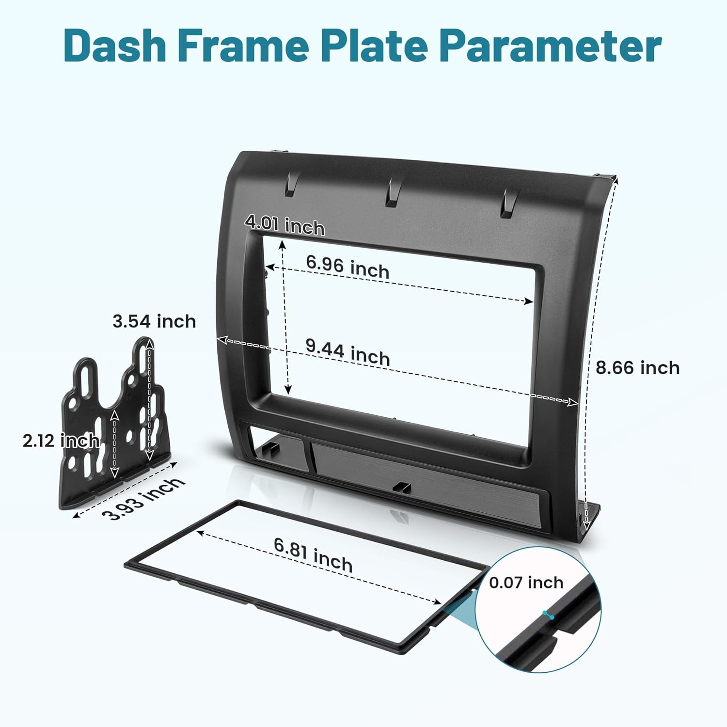 NuIth Double DIN Radio Installation Dash Kit Fits for 2005-2011 Toyota Tacoma, Aftermarket Radio Dash Stereo Mounting Installation Trim Bezel Bracket Kits