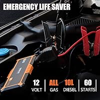 Vista 2 de GOOLOO 4000A Peak Car Jump Starter - 12V Auto Battery Booster SuperSafe Lithium Jump Box for All Gas, Up to 10.0L Diesel Engine, Portable Power Pack