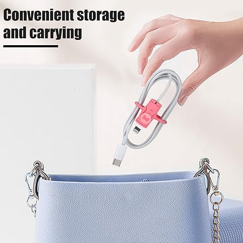 Miniatura 6 de Lindo protector de cable de datos 2 en 1 para iPhone, Android, cable USB, 2 piezas 3D Kawaii Cloud Design Protector de cable protector de cable de