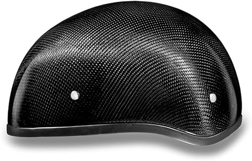 Miniatura 2 de - Casco de motociclista línea esbelta de verdadera fibra de carbono, (no es estampado). Casco para motocicleta estilo cráneo, medio casco (12). Con