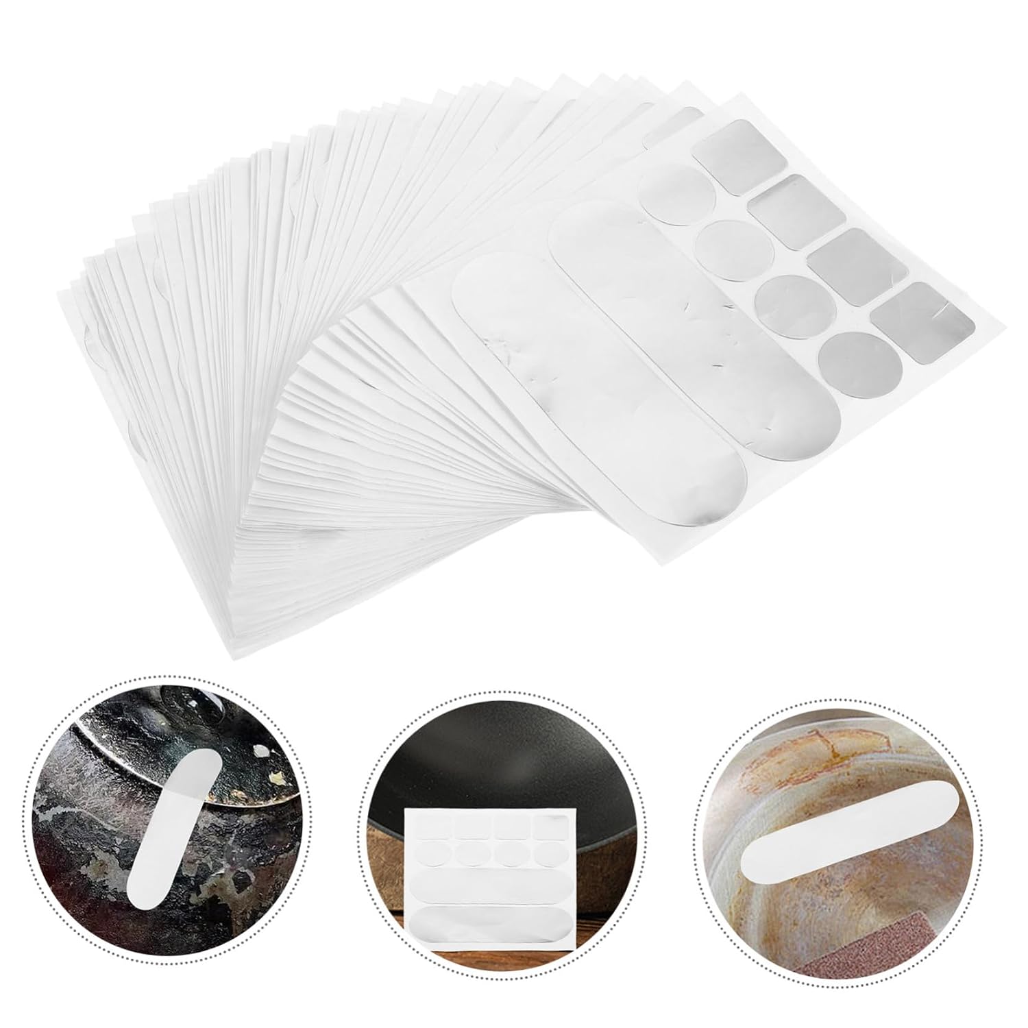 50pcs High Temperature Resistant Aluminum Repair Patch Kit for Pots and Pans Leak Seal Tape for Kitchen Cookware Repair