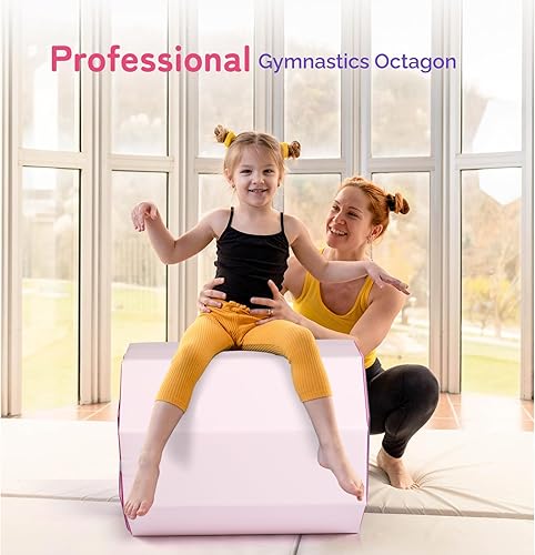 Miniatura 6 de Matladin Juego de colchonetas de gimnasia, tapete de gimnasia inclinado, 48 x 24 x 14 pulgadas y tapete octagonal de 24 x 26 pulgadas, tapete de