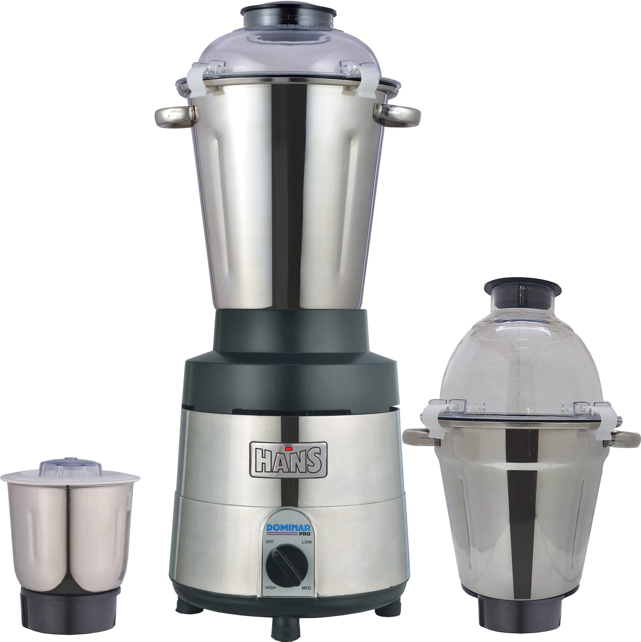 Dominar X Pro 2500 Watts 3.5 HP Commercial Mixer Grinder With 3 Jar Heavy Duty Black Grey