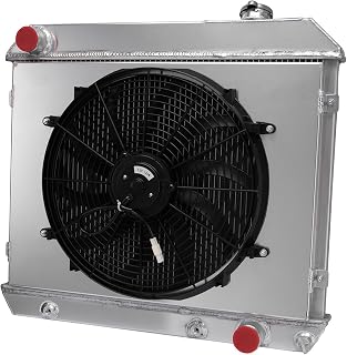 284 3 Row All Aluminum Radiator Shroud Fan Compatible with 1963-66 Chevy C10 C20 C30 K10 K20 K30 Pickup