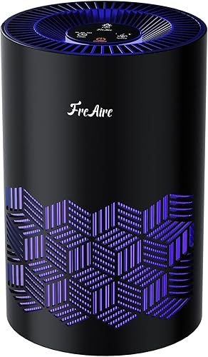 FreAire Purificadores de aire para dormitorio, purificadores de aire para el hogar con luces, el purificador de aire HEPA elimina el polvo, humo,