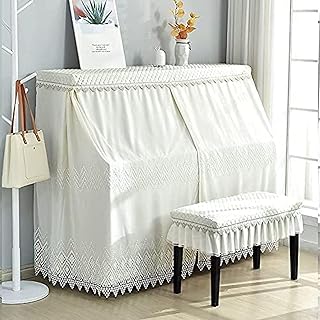 HUSANGGE Full Piano Cover Fashionable Upright Piano Cover, Piano Cover Upright Top Cover For Standard Upright Piano Electronic Piano Full Cover Piano Dustproof Cover,White,Pleasant63