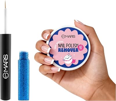 Miss Wipe Out Nail Polish Remover Wipes (40 Wipes) Gentle & Travel-Friendly Twinkle Wink Glitter Eyeliner (1.6 ml) (05-MIDNIGHT-BLUE) Smudge-Proof