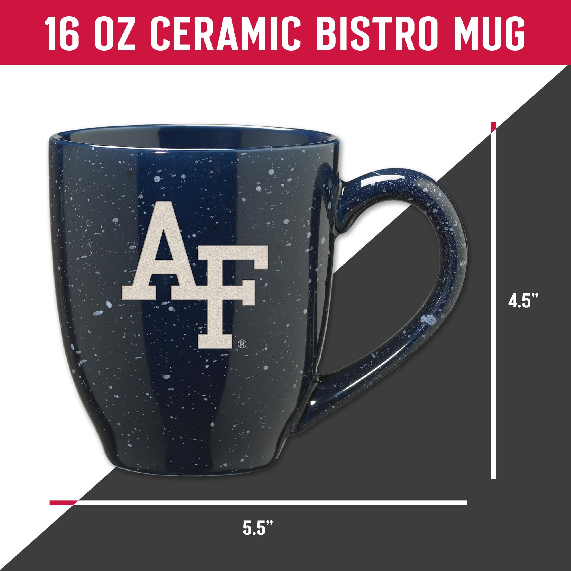 Amazon.com: Rico Industries NCAA Air Force Academy Falcons - AF Navy Blue  Personalized 16 oz Team Color Laser Engraved Speckled Ceramic Coffee Mug :  Sports & Outdoors