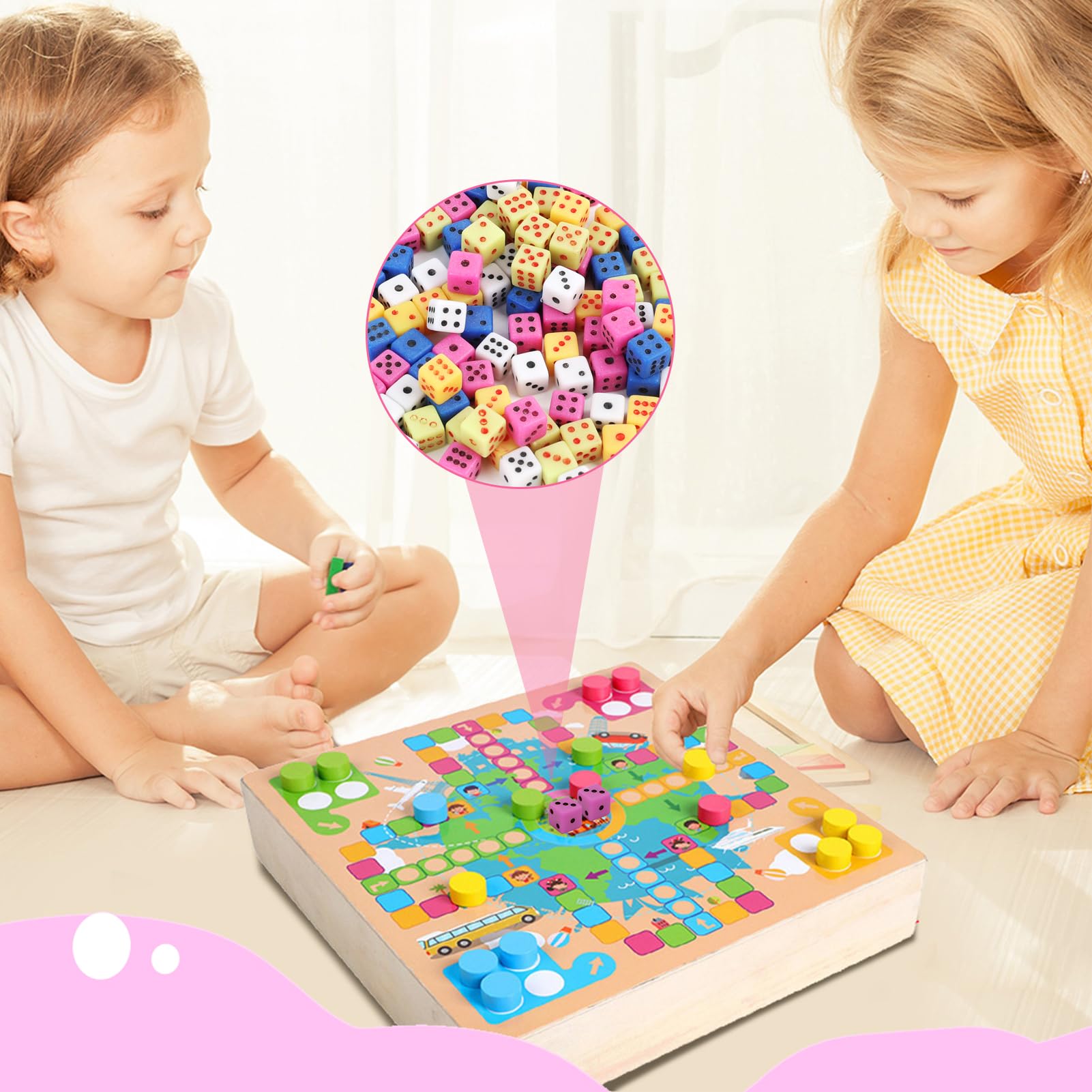 Set de 100 Mini Dados D6 de 5mm, Dados Cuadrados Surtidos para Juegos de Mesa, Actividades Educativas de Matemáticas, Fiestas Temáticas de Casino y Recuerdos - Multicolor