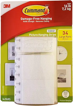 Command Indoor Picture Hanging Strips 34 Large Pairs 68 Strips