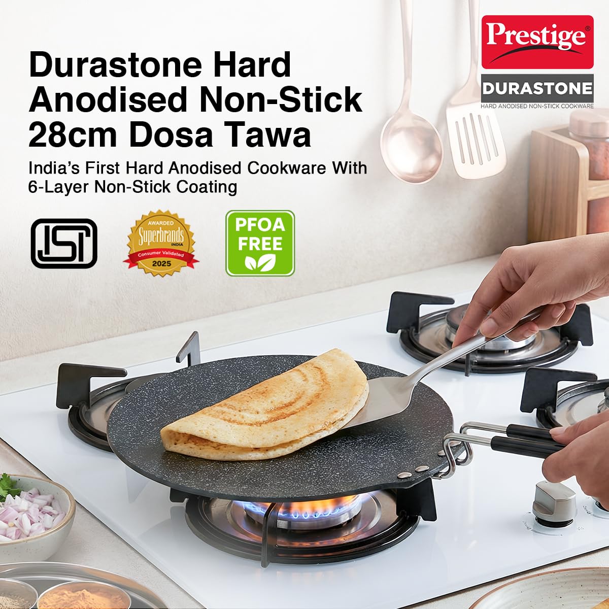 Prestige Durastone Tawa - Non-Stick Dosa Pan -2