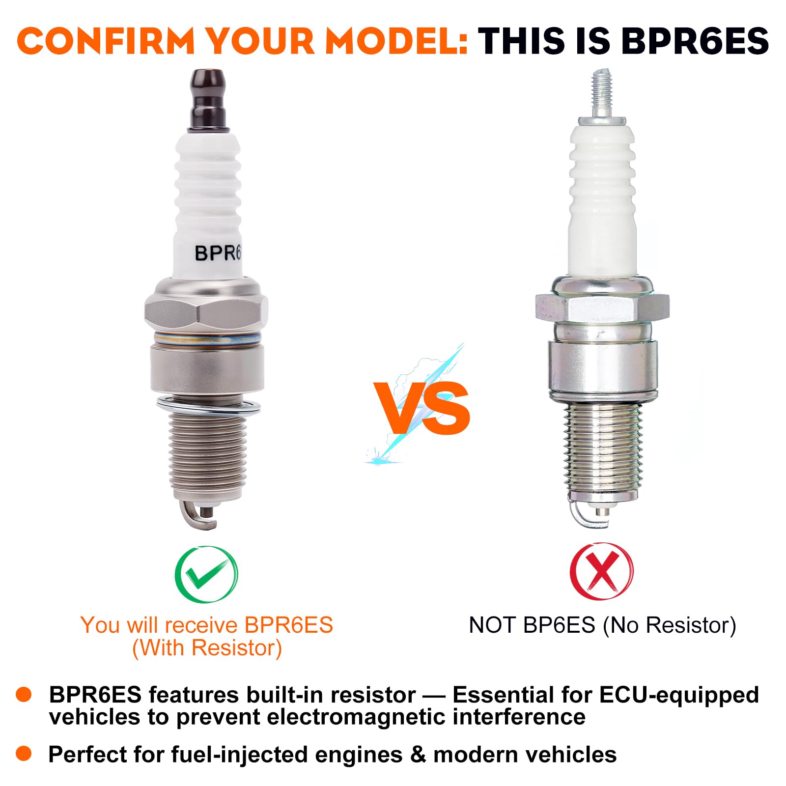 Amazon.com: HIPA BPR6ES R Bujía para antorcha F6RTC F6TC F6TC MTD